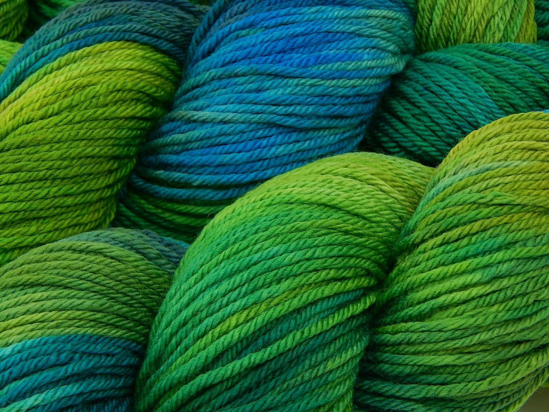 Hand Dyed Yarn, Worsted Weight 100% Superwash Merino Wool - Potluck Blues & Greens - Indie Dyer OOAK Knitting Crochet Yarn, Tropical Colors