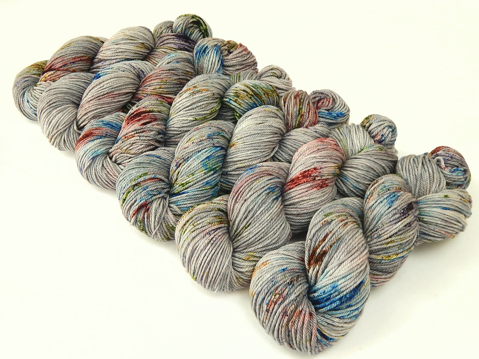 Hand Dyed Yarn, Worsted Weight Superwash Merino Wool - Potluck Graffiti - Indie Dyer Gray Grey Speckled Knitting Yarn, Knit Crochet Supplies