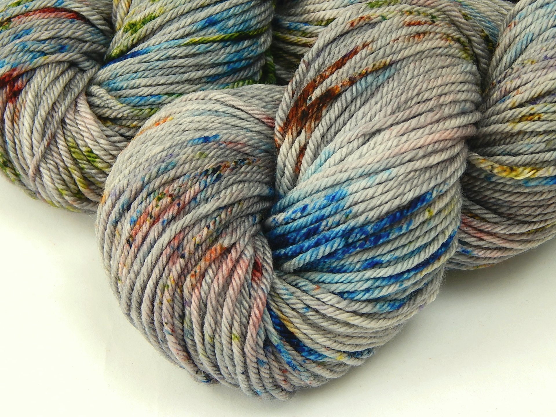 Hand Dyed Yarn, Worsted Weight Superwash Merino Wool - Potluck Graffiti - Indie Dyer Gray Grey Speckled Knitting Yarn, Knit Crochet Supplies