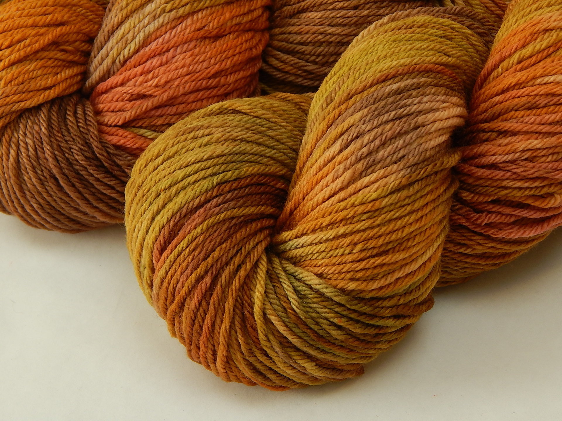 Hand Dyed Yarn, Worsted Weight Superwash Merino Wool - Potluck Late Autumn - Muted Fall Colors, Indie Dyer Knitting Crochet Yarn