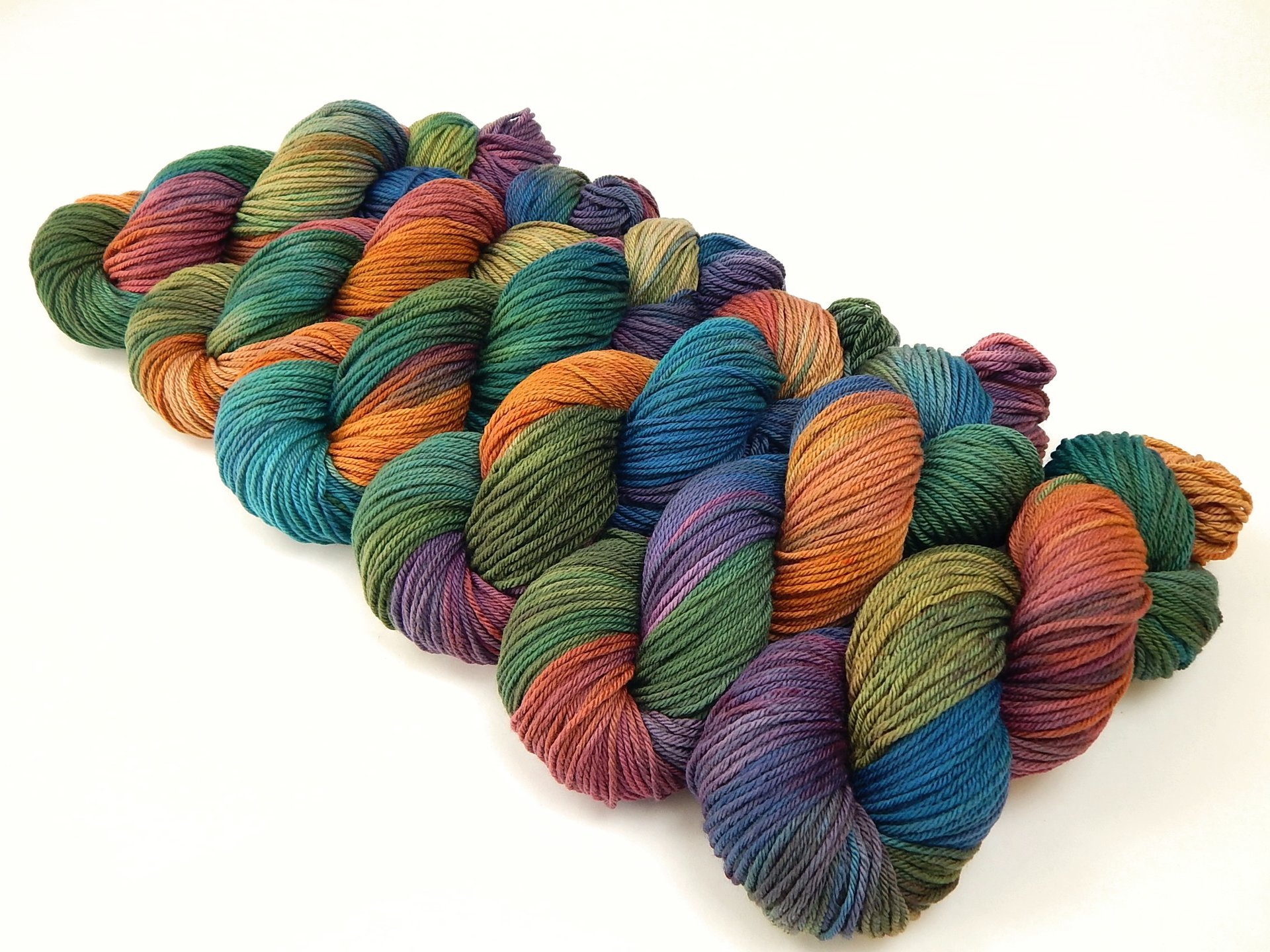 Worsted Weight Hand Dyed Yarn - 100% Superwash Merino Wool - Potluck Rainbow - Indie Dyer OOAK Knitting Crochet Yarn, Deep Rich Vibrant Colors