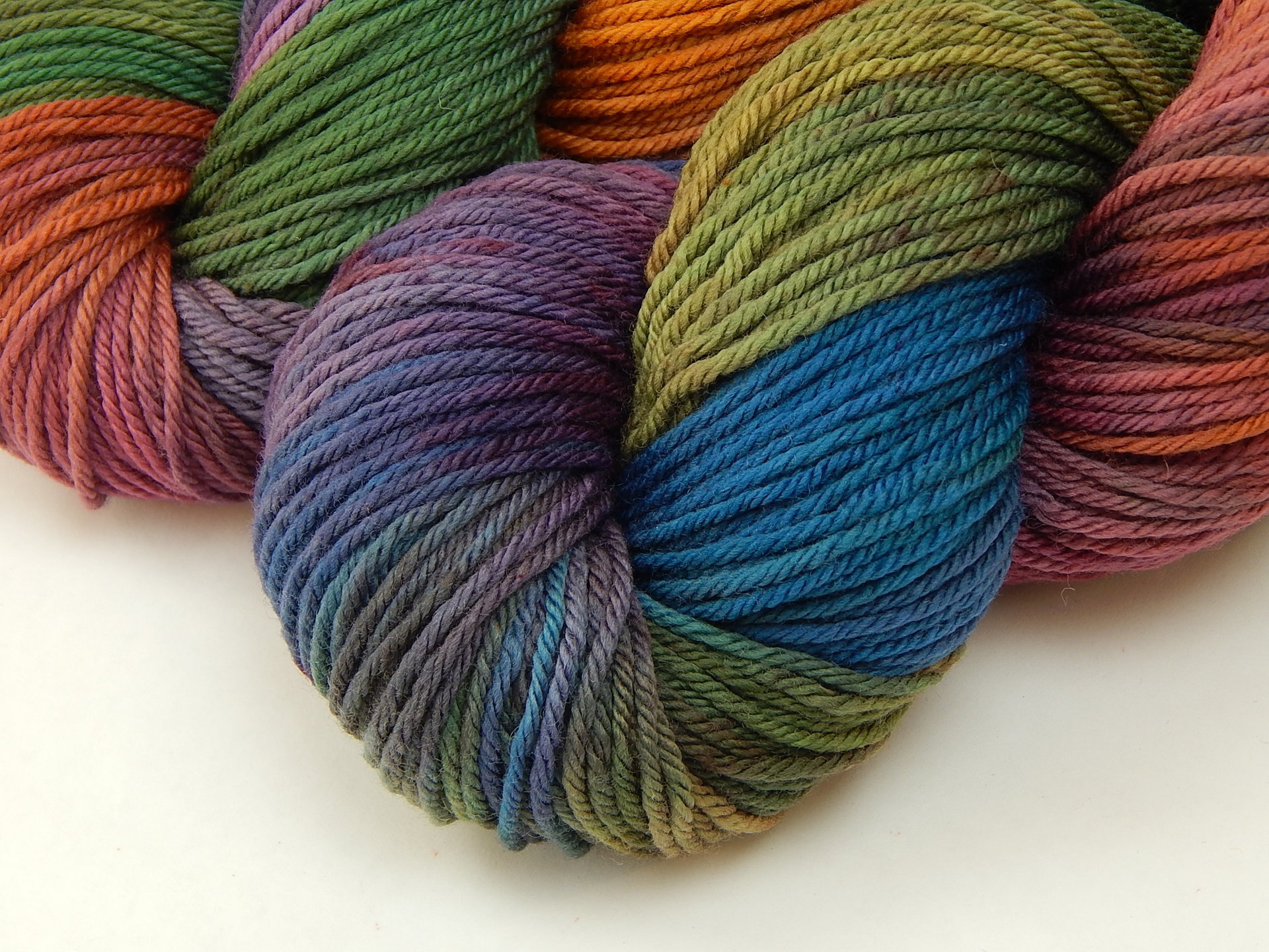 Worsted Weight Hand Dyed Yarn - 100% Superwash Merino Wool - Potluck Rainbow - Indie Dyer OOAK Knitting Crochet Yarn, Deep Rich Vibrant Colors