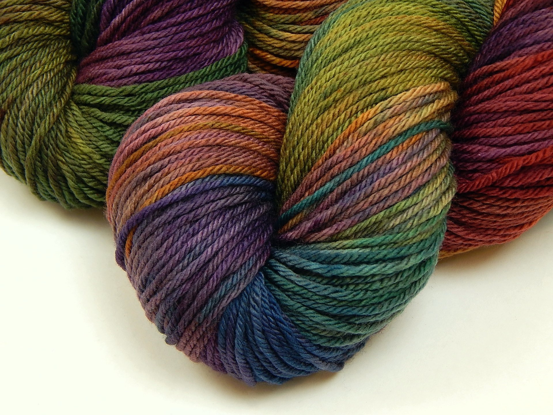 Worsted Weight Hand Dyed Yarn, 100% Superwash Merino Wool - Potluck Rainbow - Indie Dyer OOAK Knitting Crochet Yarn, Earthy Vibrant Colors