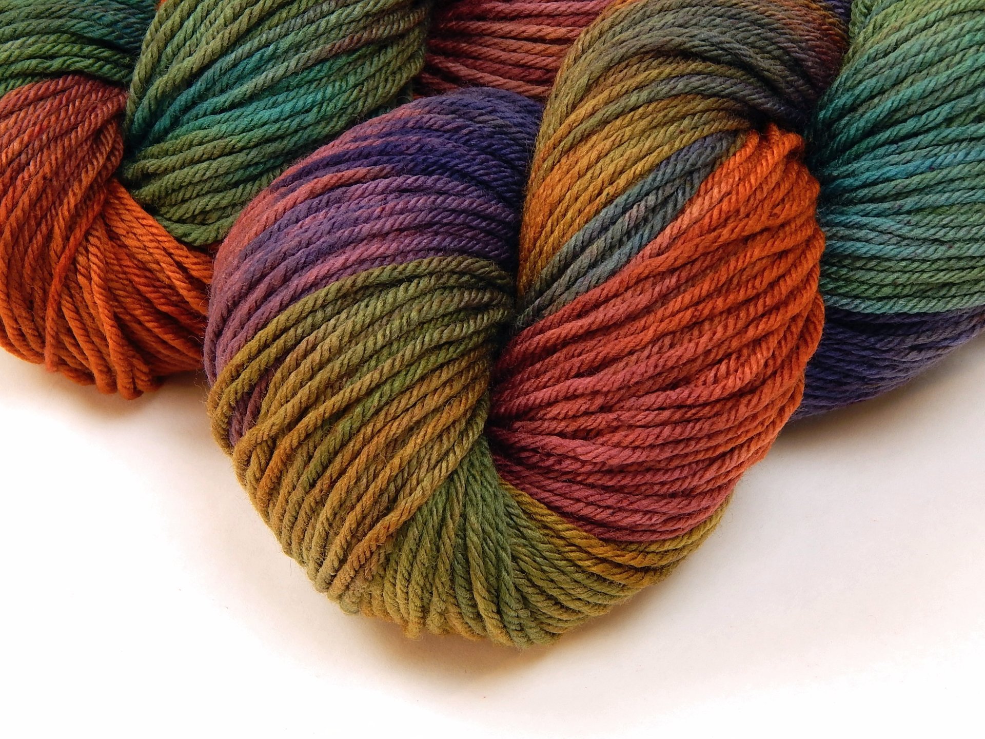 Worsted Weight Hand Dyed Yarn, 100% Superwash Merino Wool - Potluck Rainbow - Indie Dyer OOAK Knitting Crochet Yarn, Earthy Vibrant Colors