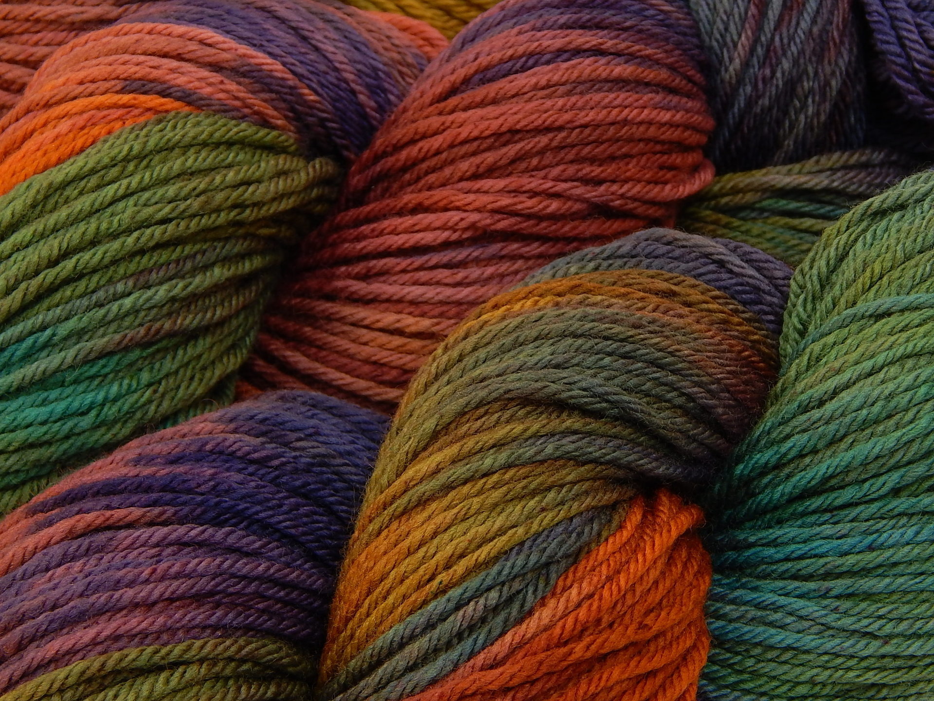 Worsted Weight Hand Dyed Yarn, 100% Superwash Merino Wool - Potluck Rainbow - Indie Dyer OOAK Knitting Crochet Yarn, Earthy Vibrant Colors