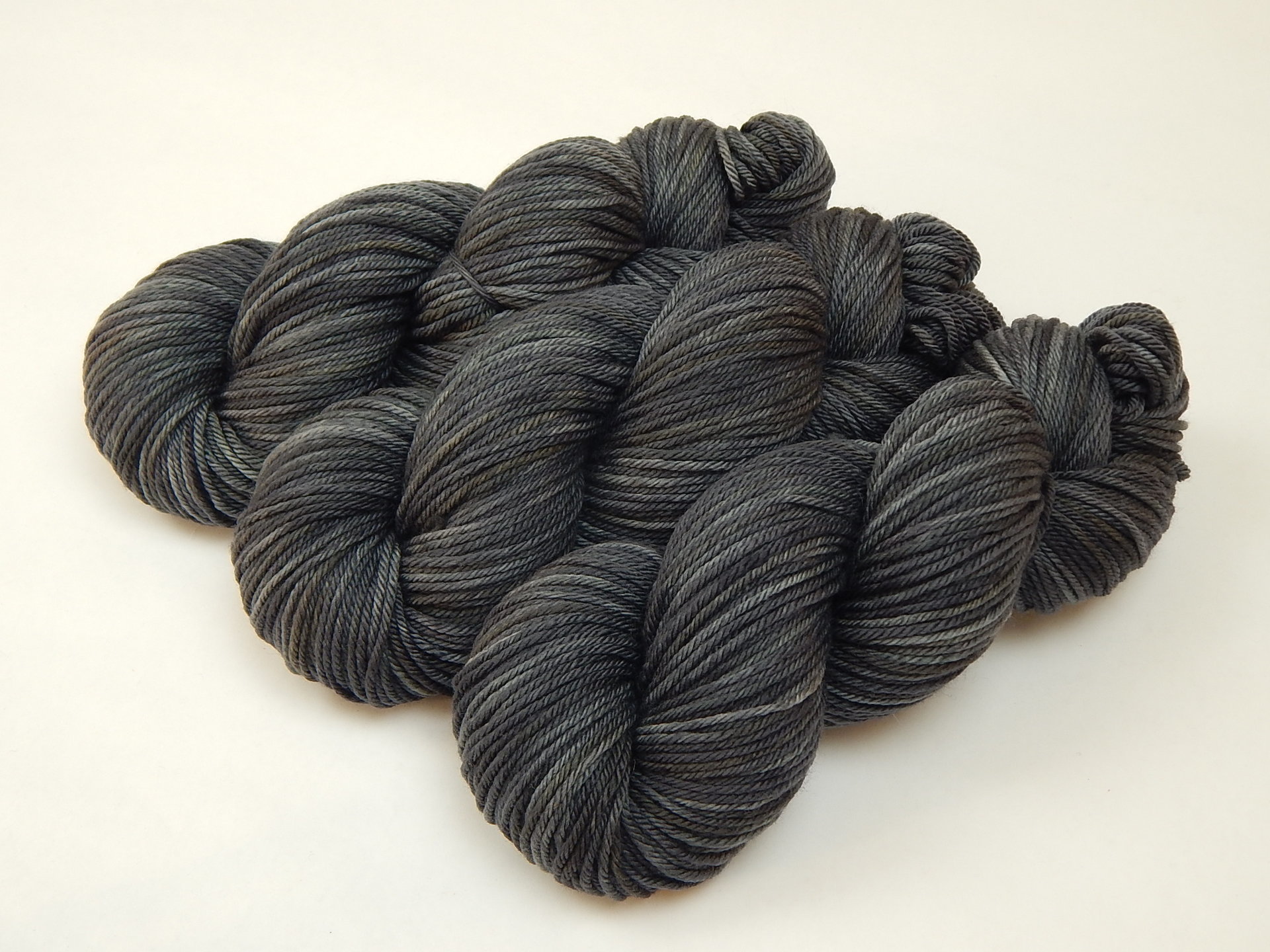 Hand Dyed Yarn, Worsted Weight 100% Superwash Merino Wool - Slate Grey Tonal - Dark Gray Indie Dyer Knitting Yarn, Charcoal Crochet Yarn