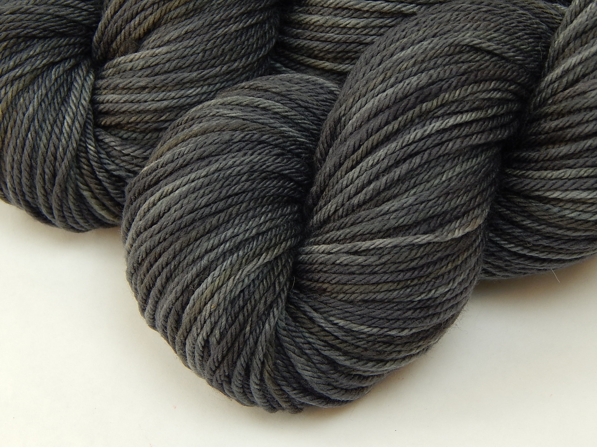 Hand Dyed Yarn, Worsted Weight 100% Superwash Merino Wool - Slate Grey Tonal - Dark Gray Indie Dyer Knitting Yarn, Charcoal Crochet Yarn
