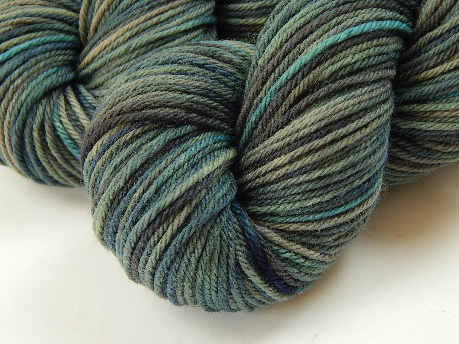 Hand Dyed Yarn, Worsted Weight Superwash Merino Wool - Storm Clouds - Blue Grey Gray Indie Dyer Knitting Yarn, DIY Crochet Craft Supply