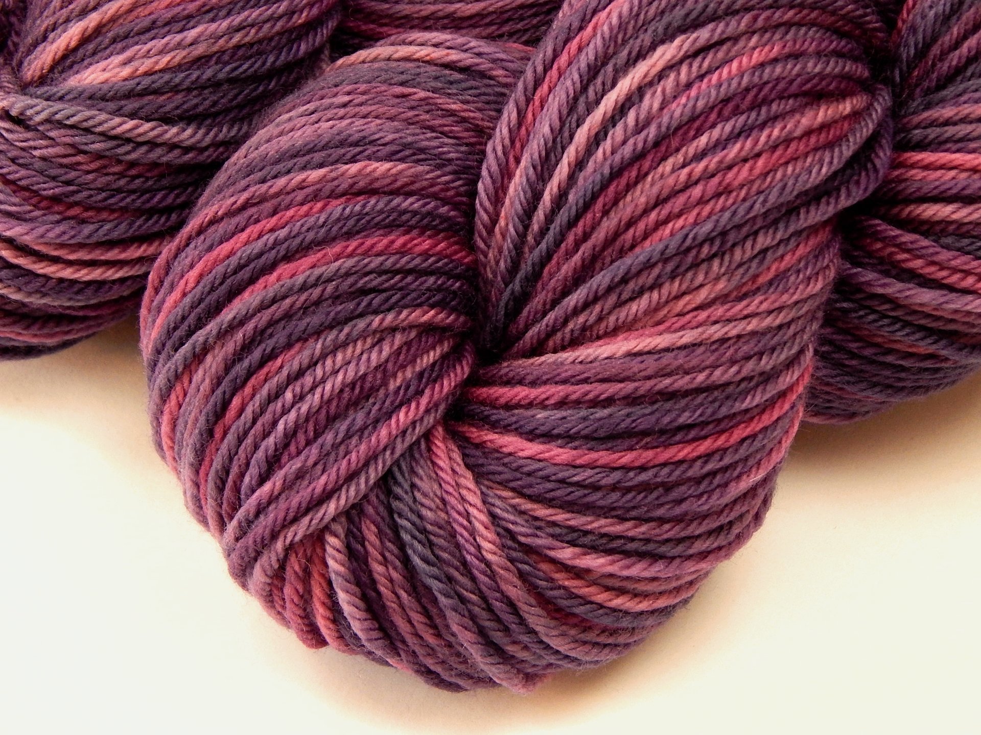 Hand Dyed Yarn, Worsted Weight Superwash 100% Merino Wool - Wisteria Multi - Indie Dyed Lilac Purple Knitting Yarn Skein, DIY Knitter Gift