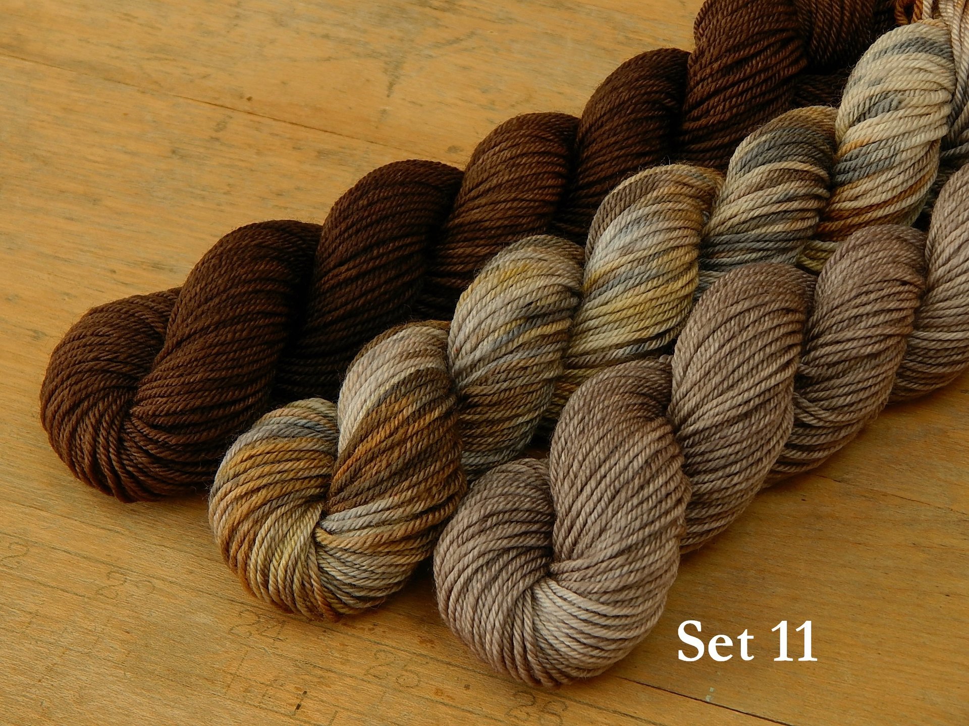 Mini Skein Kits for 2025 Year of Gnomes - Sets of 3 Hand Dyed Yarn Minis, Fingering Sock Weight Superwash Merino Wool