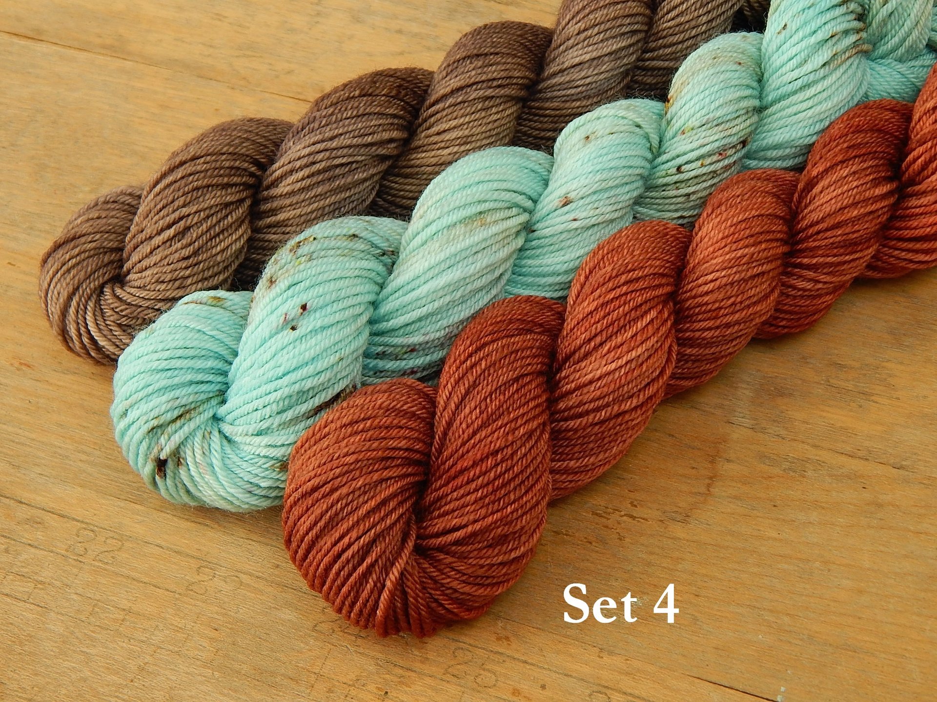Mini Skein Kits for 2025 Year of Gnomes - Sets of 3 Hand Dyed Yarn Minis, Fingering Sock Weight Superwash Merino Wool