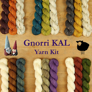 Mini Skein Kit for The Gnorri Knitalong - Hand Dyed Yarn, Fingering Sock Weight Yarn Set, Superwash Merino Wool, Gnome Knitting