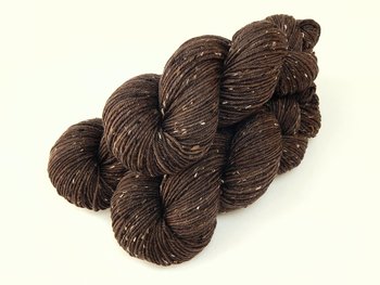 New Base Yarn! Hand Dyed Yarn, DK Weight Tweed Superwash Merino Wool - Bark Tonal - Indie Dyer Yarn, Dark Brown Knitting Yarn with Tweedy Flecks