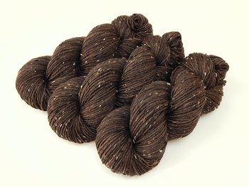 New Base Yarn! Hand Dyed Yarn, DK Weight Tweed Superwash Merino Wool - Bark Tonal - Indie Dyer Yarn, Dark Brown Knitting Yarn with Tweedy Flecks