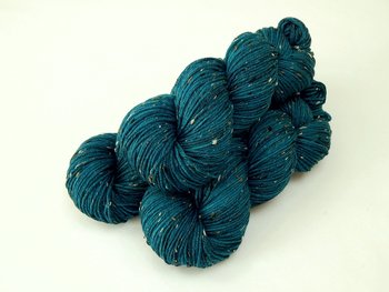 New Base Yarn! Hand Dyed Yarn, DK Weight Tweed Superwash Merino Wool - Deep Sea Tonal - Indie Dyer Yarn, Teal Blue Knitting Yarn with Tweedy Flecks