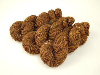 New Base Yarn! Hand Dyed Yarn, DK Weight Tweed Superwash Merino Wool - Hazelnut - Indie Dyer Yarn, Warm Brown Knitting Yarn with Tweedy Flecks