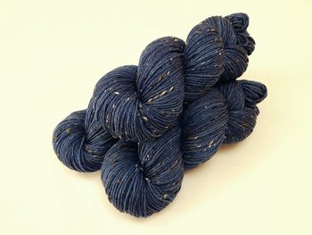 New Base Yarn! Hand Dyed Yarn, DK Weight Tweed Superwash Merino Wool - Ink Tonal - Indie Dyer Yarn, Navy Blue Knitting Yarn with Tweedy Flecks