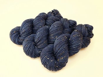 New Base Yarn! Hand Dyed Yarn, DK Weight Tweed Superwash Merino Wool - Ink Tonal - Indie Dyer Yarn, Navy Blue Knitting Yarn with Tweedy Flecks