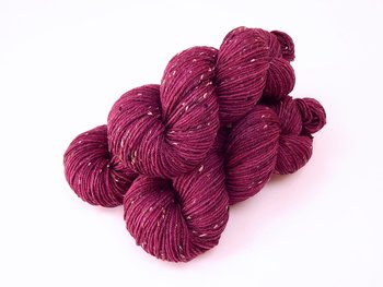New Base Yarn! Hand Dyed Yarn, DK Weight Tweed Superwash Merino Wool - Plumberry - Indie Dyer Yarn, Deep Berry Red Knitting Yarn