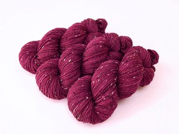 New Base Yarn! Hand Dyed Yarn, DK Weight Tweed Superwash Merino Wool - Plumberry - Indie Dyer Yarn, Deep Berry Red Knitting Yarn