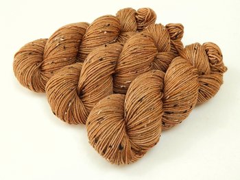 New Base Yarn! Hand Dyed Yarn, DK Weight Tweed Superwash Merino Wool - Potluck Sandstone - Indie Dyer Light Terra Cotta Knitting Yarn with Tweedy Flecks