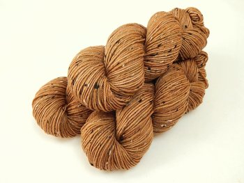 New Base Yarn! Hand Dyed Yarn, DK Weight Tweed Superwash Merino Wool - Potluck Sandstone - Indie Dyer Light Terra Cotta Knitting Yarn with Tweedy Flecks