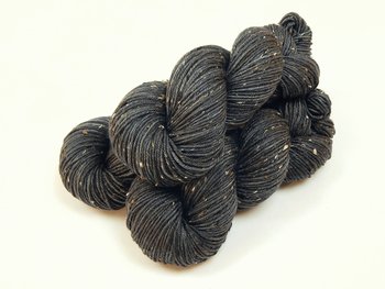 Hand Dyed Yarn, DK Weight Tweed Superwash Merino Wool - Slate Grey Tonal - Indie Dyer Yarn, Charcoal Knitting Yarn with Tweedy Flecks