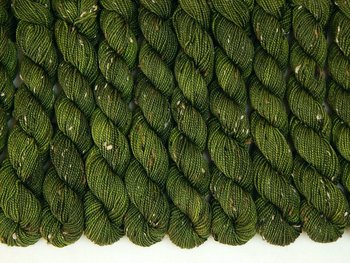 TWEED Sock Yarn Mini Skeins, Fingering Weight Superwash Merino Wool & Nylon - Moss Tonal - Olive Green Knitting Yarn with Tweedy Neps