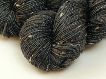 Hand Dyed Yarn, Tweed Fingering Weight Superwash Merino Wool Nylon - Slate Grey Tonal - Indie Dyer Knitting Yarn, Charcoal Gray with Tweedy Flecks, Sock Yarn