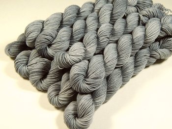 Mini Skeins Sock Yarn, Hand Dyed Yarn, Fingering Weight 4 Ply Superwash Merino Wool - Silver Lining - Light Gray Grey Indie Knitting Yarn