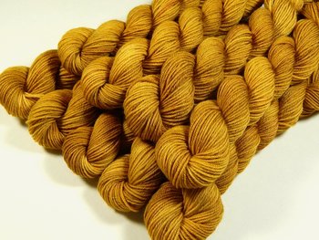 Mini Skeins Hand Dyed Yarn, Sock Weight 4 Ply Superwash Merino Wool - Honey Mustard