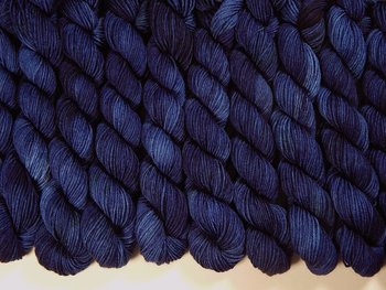 Yarn Mini Skeins, Hand Dyed Yarn, Sock Weight 4 Ply Superwash Merino Wool - Ink Tonal - Navy Blue Fingering Weight Yarn, Indie Dyer Yarns