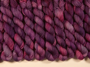 Mini Skeins Sock Yarn, Hand Dyed Yarn, Sock Weight 4 Ply Superwash Merino Wool - Wisteria Multi - Indie Dyed Purple Fingering Knitting Yarn