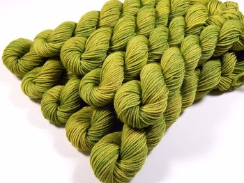 Sock Yarn Mini Skeins, Hand Dyed Yarn, Sock Weight 4 Ply Superwash Merino Wool Yarn - Lettuce Tonal - Bright Yellow Green Fingering Yarn