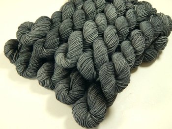 Mini Skeins Hand Dyed Yarn, Sock Weight 4 Ply Superwash Merino Wool - Pewter - Indie Dyer Fingering Weight Sock Yarn, Tonal Gray Grey