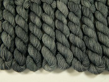 Mini Skeins Hand Dyed Yarn, Sock Weight 4 Ply Superwash Merino Wool - Pewter - Indie Dyer Fingering Weight Sock Yarn, Tonal Gray Grey