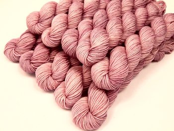 Mini Skeins Sock Yarn, Hand Dyed Yarn, Sock Weight 4 Ply Superwash 100% Merino Wool - Mallow - Fingering Knitting Yarn, Lilac Pink Tonal