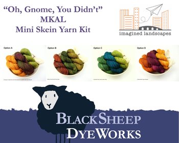 Mini Skein Kit for Oh Gnome, You Didn’t MKAL - Gnellie - Hand Dyed Yarn, Sock Weight 4 Ply Superwash Merino Wool, Fingering Sock Yarn Set