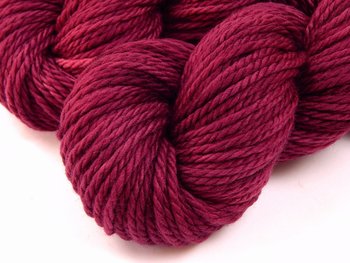 Hand Dyed Yarn, Bulky Weight 100% Superwash Merino Wool - Plumberry - Indie Dyer Berry Red Thick Chunky Knitting Yarn