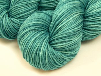 Hand Dyed Yarn, DK Weight Superwash Merino Wool - Pool - Aqua Blue Green Tonal Indie Dyer Yarn, Soft Turquoise Knitting Crochet Yarn