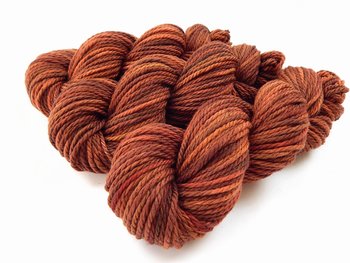 Hand Dyed Yarn, Bulky Weight Superwash Merino Wool - Spice - Thick Knitting Yarn in Fall Colors, Rust Burnt Orange Autumn Chunky Yarn