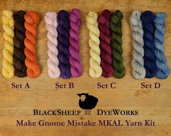 Mini Skein Kit for Make Gnome Mistake Spring 2022 MKAL - Gnocchi - Hand Dyed Yarn, Fingering Sock Weight 4 Ply Superwash Merino Wool, Sock Yarn Set