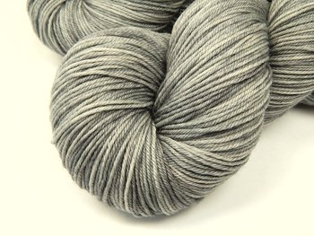 Hand Dyed Yarn, Sock Fingering Weight 4 Ply Superwash Merino Wool - Silver Lining - Light Grey Gray Tonal Knitting Yarn, Hand Dyed Sock Yarn