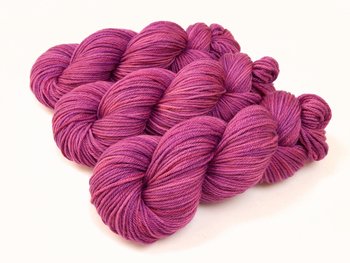 Hand Dyed Yarn, Worsted Weight Superwash Merino Wool - Orchid - Tonal Purplish Magenta Indie Dyer Yarn, Fuchsia Semi Solid Knitting Yarn