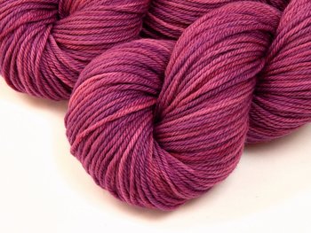 Hand Dyed Yarn, Worsted Weight Superwash Merino Wool - Orchid - Tonal Purplish Magenta Indie Dyer Yarn, Fuchsia Semi Solid Knitting Yarn