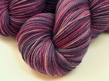 Hand Dyed Yarn, Sock Fingering Weight Superwash 100% Merino Wool - Wisteria Multi - Indie Dyed Yarn, Lavender Purple Hand Dyed Sock Yarn