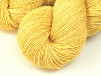 Hand Dyed Yarn, Sock Fingering Weight 4 Ply Superwash Merino Wool Yarn - Maize - Pale Gold Tonal Knitting Yarn, Soft Light Yellow Sock Yarn