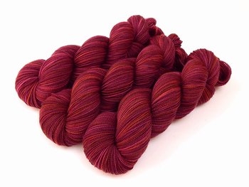 Hand Dyed Sock Yarn, Fingering Weight 100% Superwash Merino Wool - Merlot Multi - Indie Dyed Knitting Yarn, Burgundy Deep Red Hand Dyed Yarn