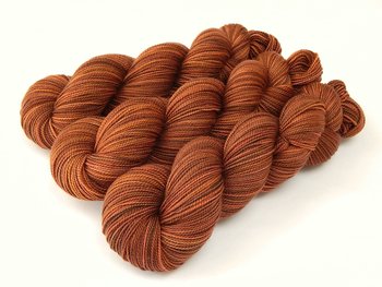 Hand Dyed Yarn, Sock Weight Superwash Merino Wool - Spice - Fingering Yarn in Autumn Colors, Rust Orange Fall Sock Yarn, Indie Knitting Yarn