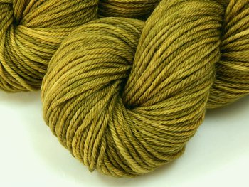 Hand Dyed Yarn, Worsted Weight Superwash Merino Wool - Olive Oil Tonal - Indie Dyer Knitting Yarn, Soft Washable Greenish Gold Crochet Yarn